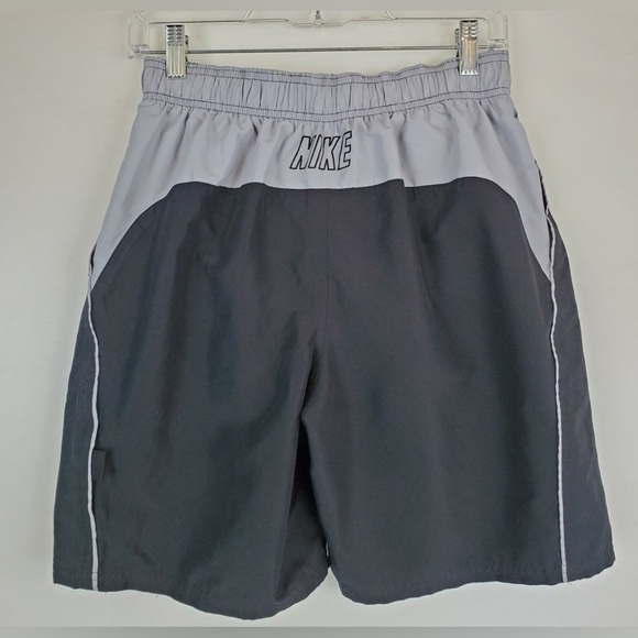 Nike Swim Trunks Mens Small size Black Shorts Swimwear Brief Lined Swoosh Beach - Picture 5 of 8